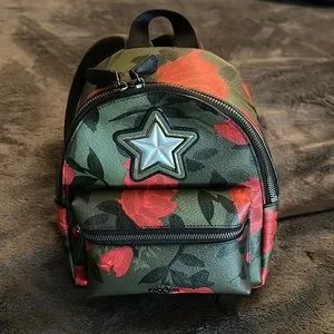 COACH Camouflage Rose Mini Charlie Backpack Coach Mini Charlie Backpack With Camo Rose Floral Print  main image 4